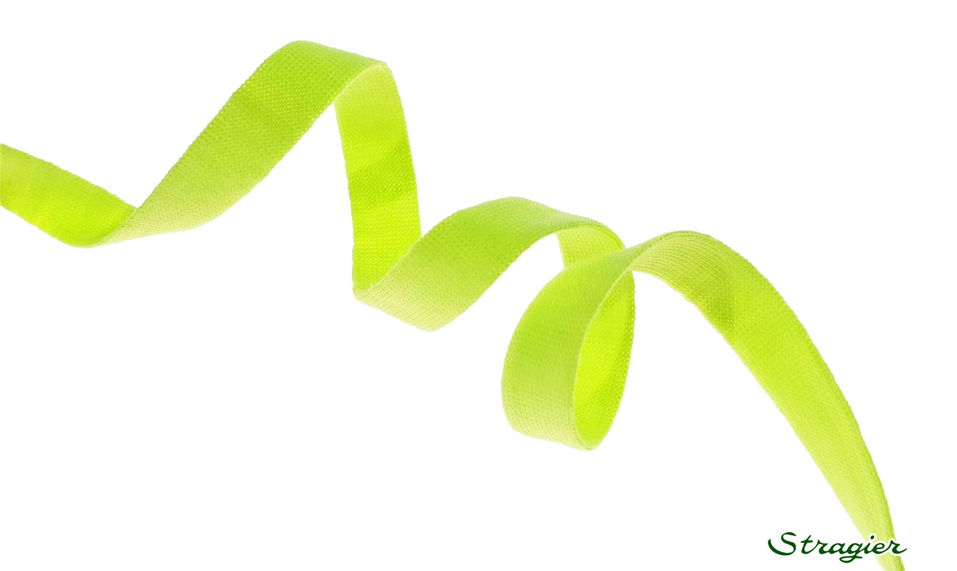 Pure Organic Cotton Tubular Braid - Plain - Citron Vert - 10 mm