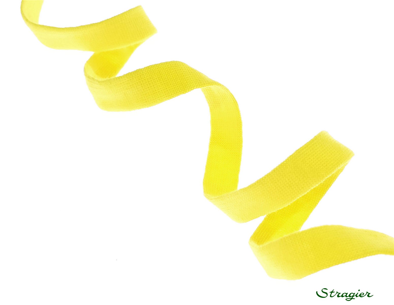 Pure Organic Cotton Tubular Braid - Plain - Jaune Citron - 10 mm