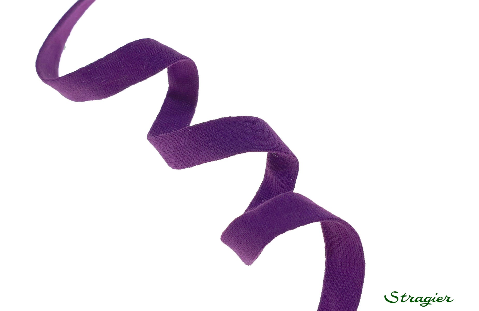 Tresse tubulaire pur Coton Bio - Uni - Prune - 10 mm