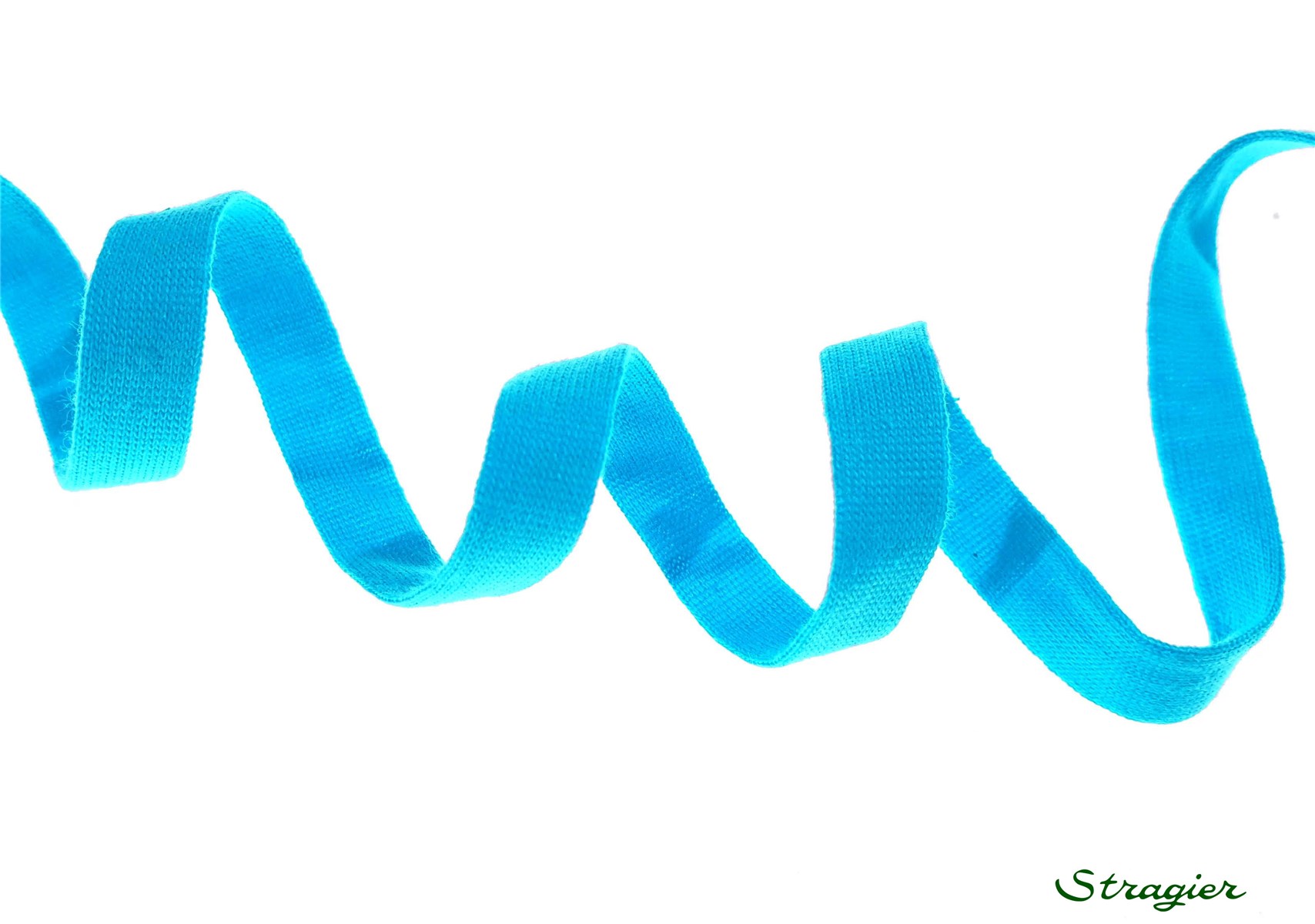 Tresse tubulaire pur Coton Bio - Uni - Turquoise - 10 mm