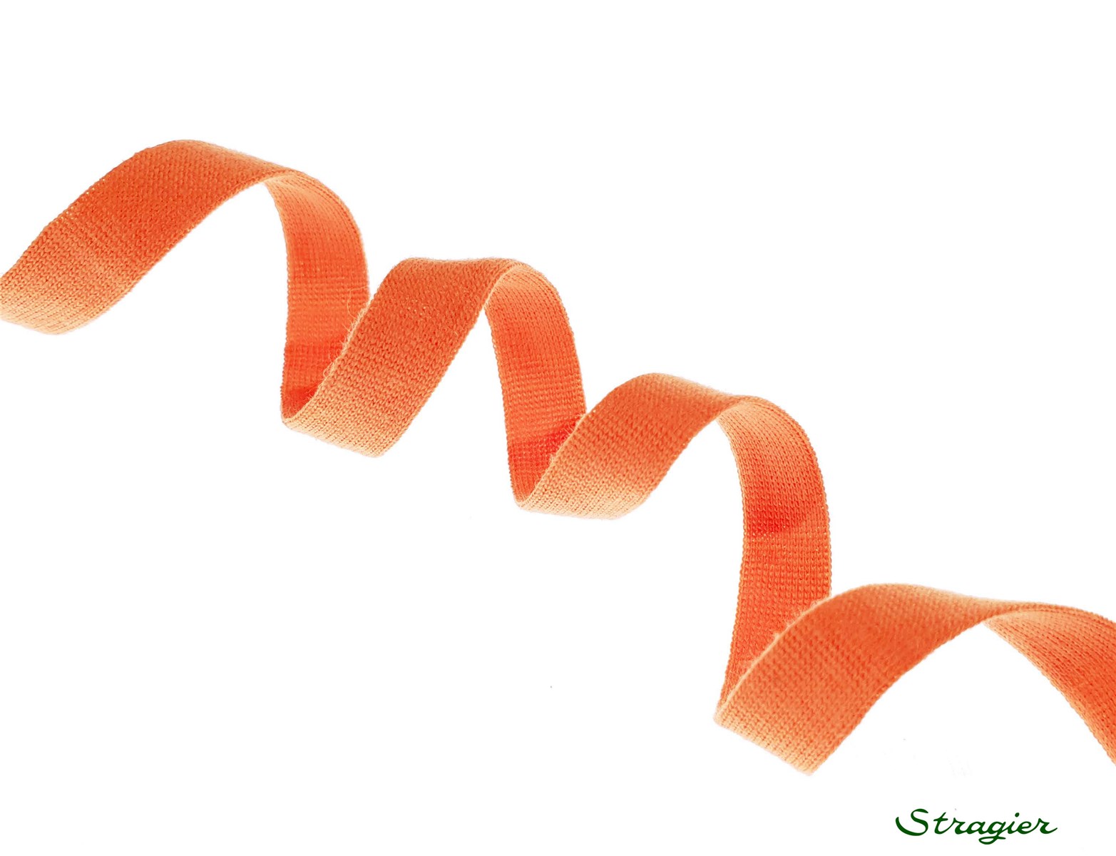 Tresse tubulaire pur Coton Bio - Uni - Mangue - 10 mm