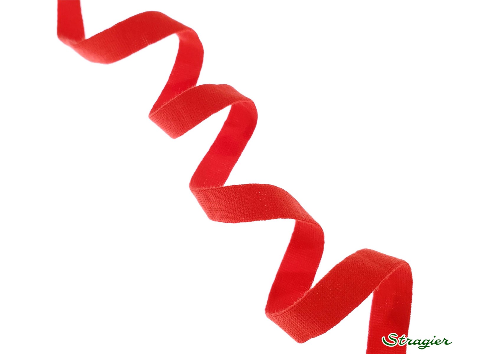 Tresse tubulaire pur Coton Bio - Uni - Rouge - 10 mm