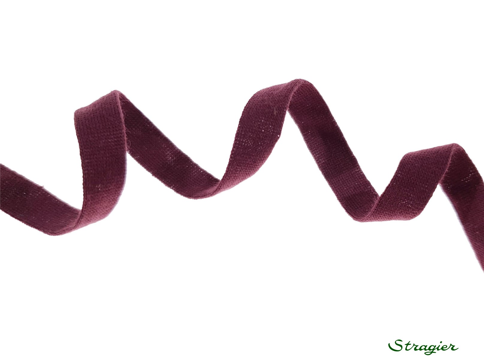 Tresse tubulaire pur Coton Bio - Uni - Bordeaux - 10 mm