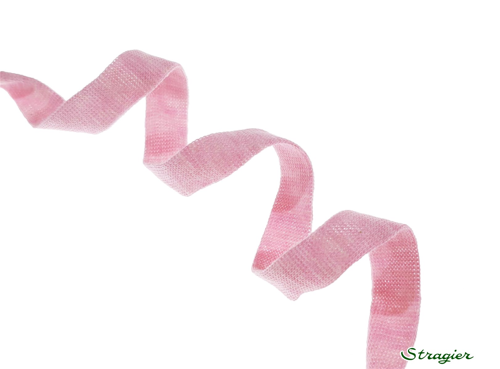 Tresse tubulaire pur Coton Bio - Uni - Rose chiné - 10 mm