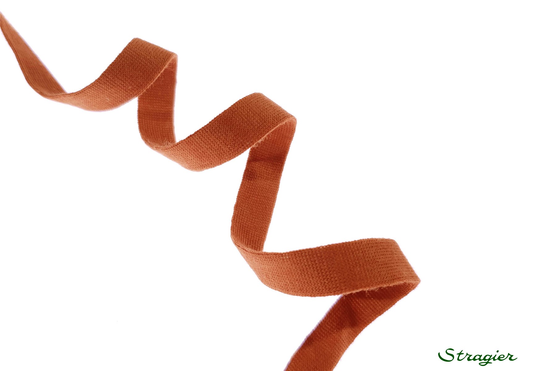 Pure Organic Cotton Tubular Braid - Plain - Rouille - 10 mm