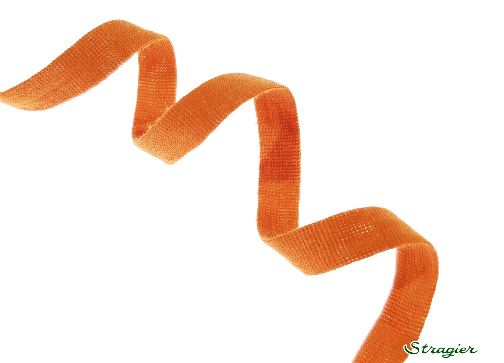 Pure Organic Cotton Tubular Braid - Plain - Orange bruni - 10 mm