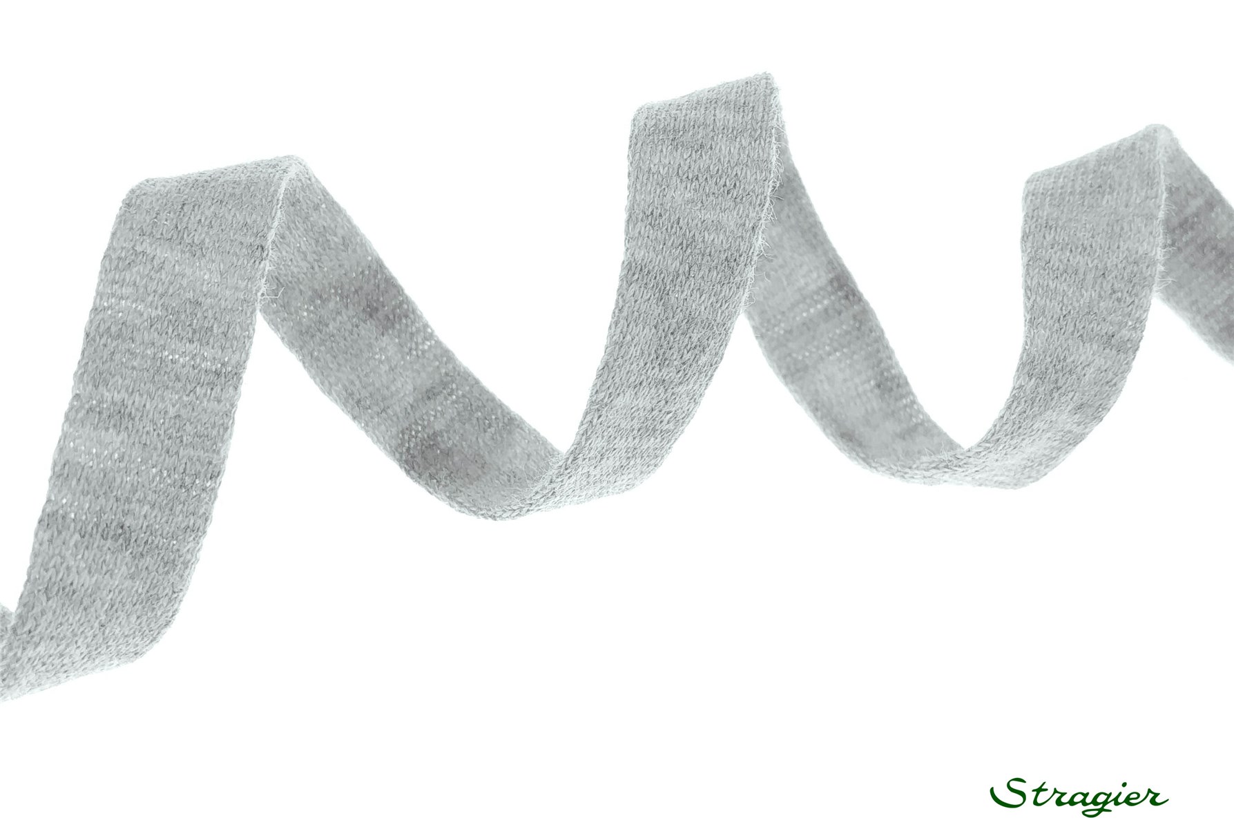 Pure Organic Cotton Tubular Braid - Plain - Gris chiné - 10 mm