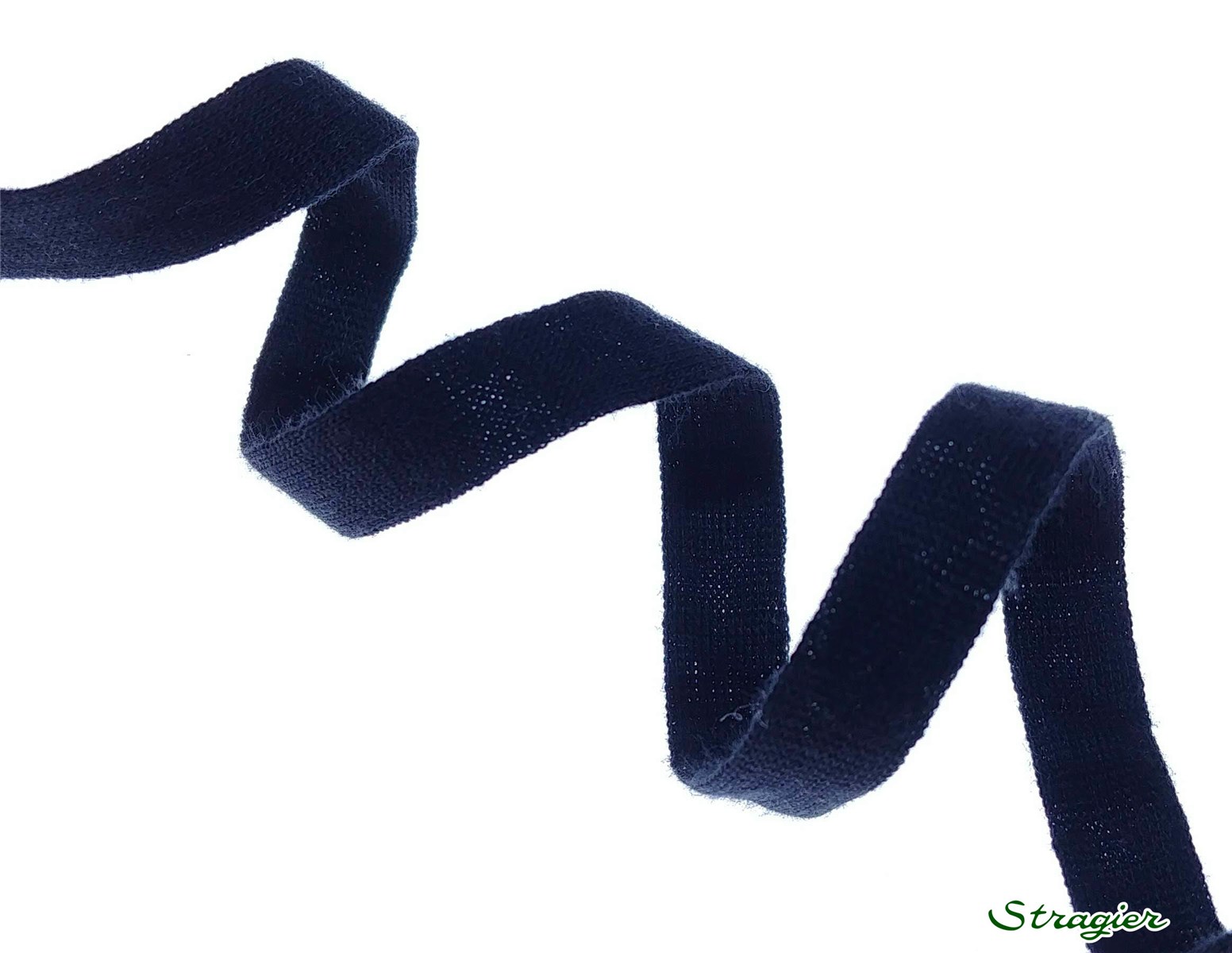 Pure Organic Cotton Tubular Braid - Plain - Bleu Marine - 10 mm
