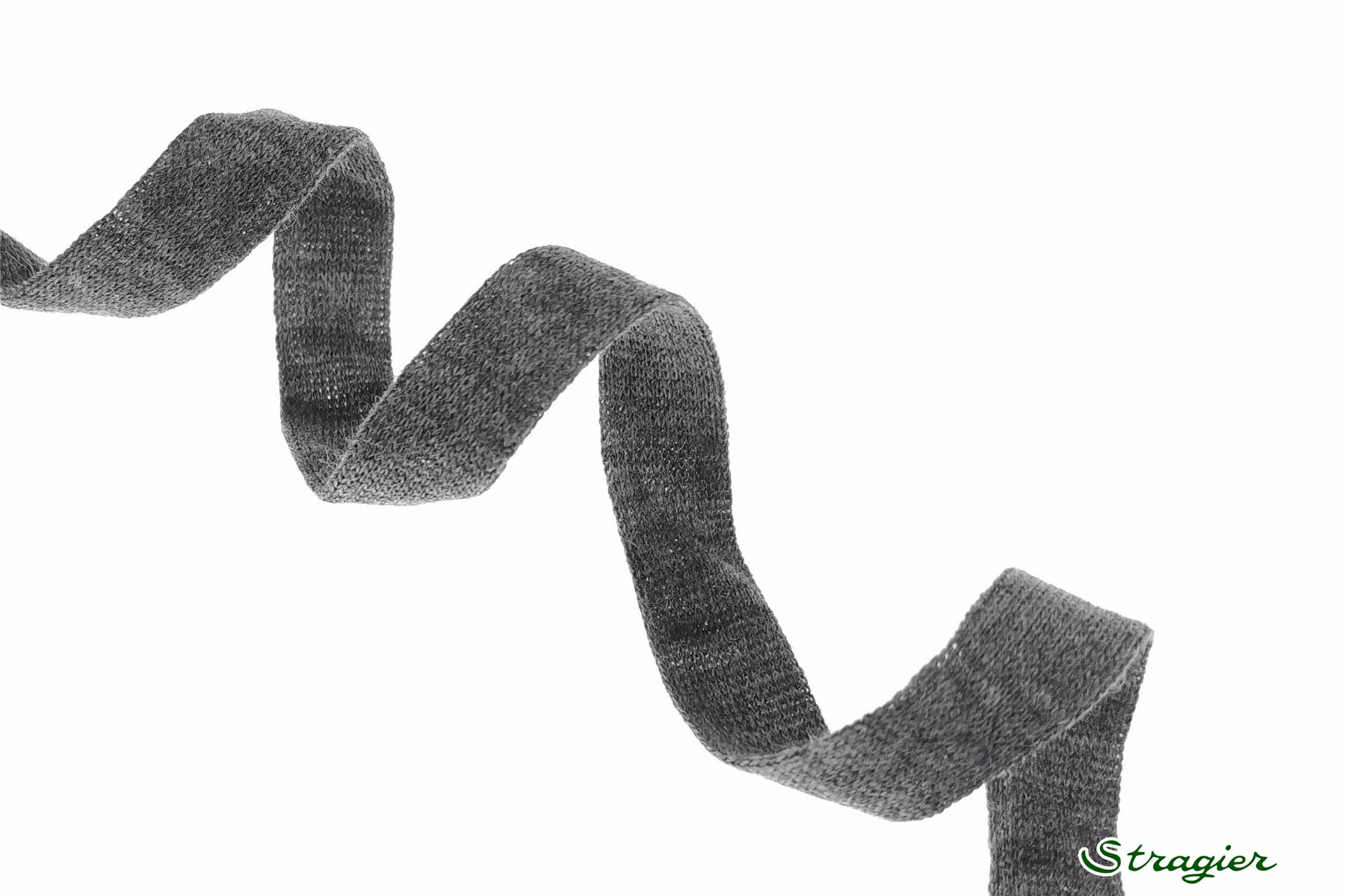 Pure Organic Cotton Tubular Braid - Plain - Graphite - 10 mm
