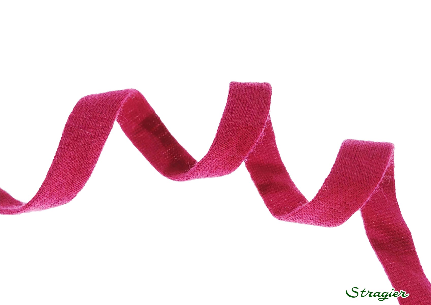 Pure Organic Cotton Tubular Braid - Plain - Framboise - 10 mm