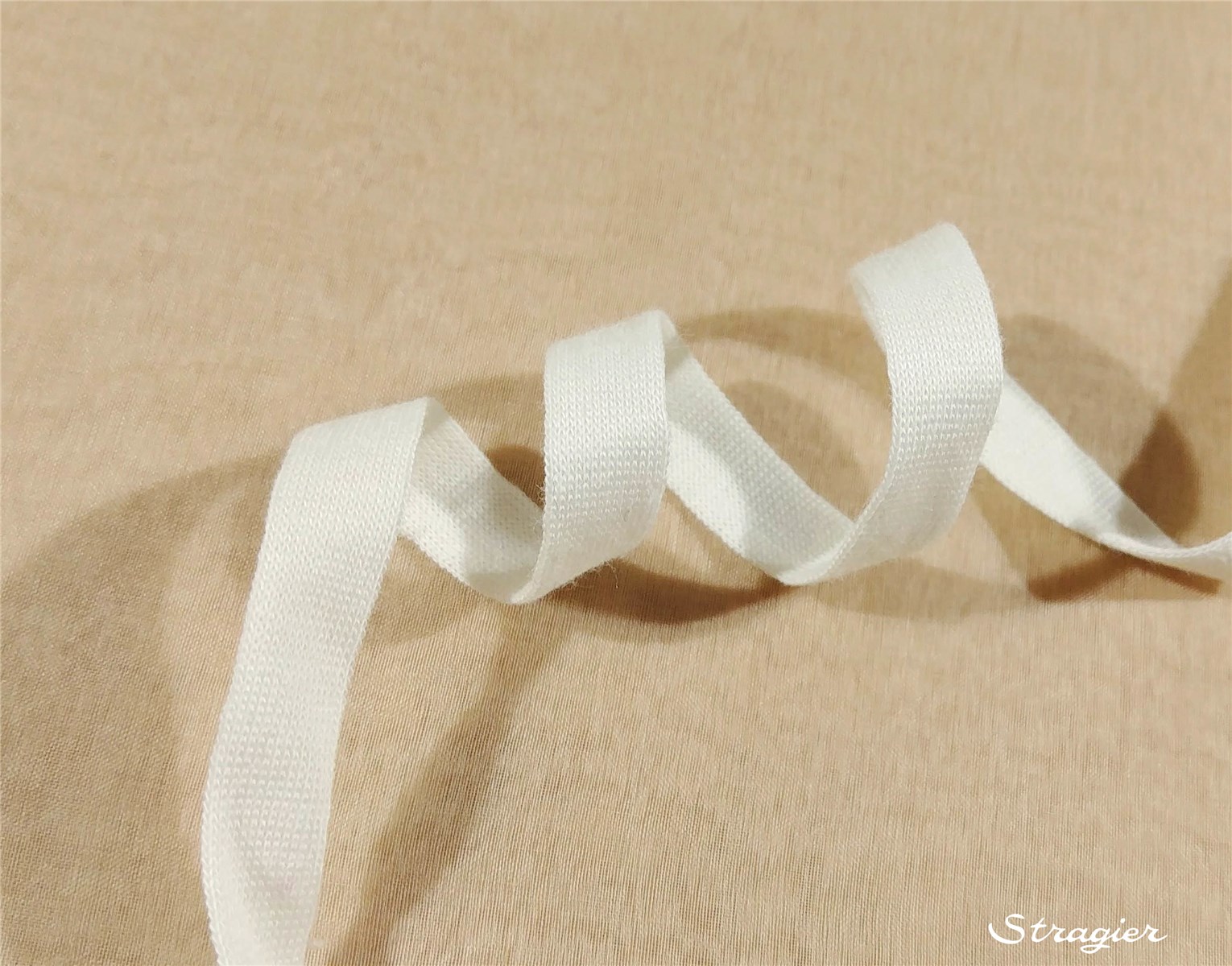 Tresse tubulaire pur Coton Bio - Uni - Porcelaine - 10 mm