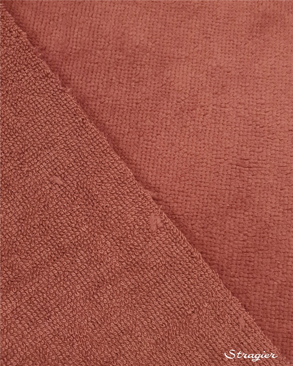 Eponge Velours - Coton & Bambou - uni - Vieux Rose