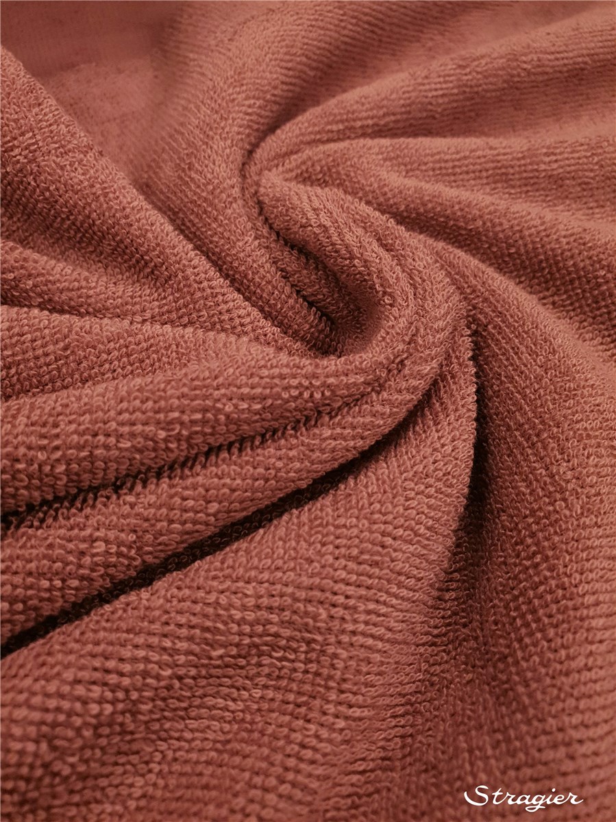 Eponge Velours - Coton & Bambou - uni - Vieux Rose 