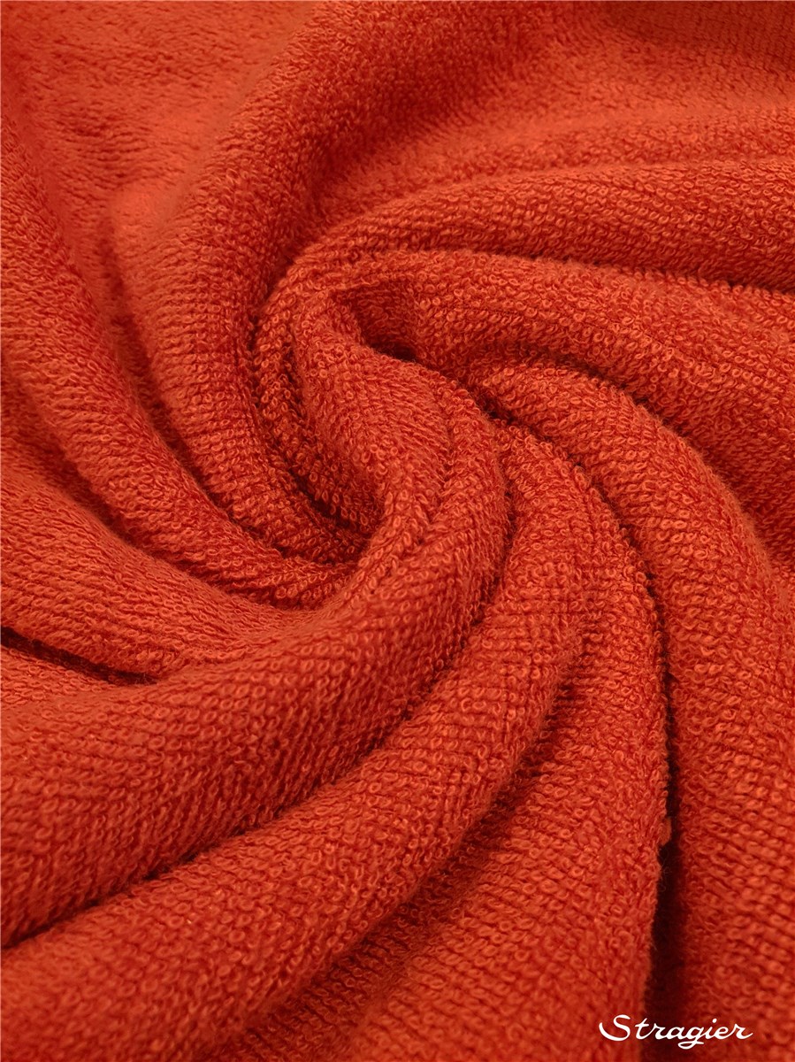 Terry Velour - Cotton &amp; Bamboo - uni - Rouge Corail