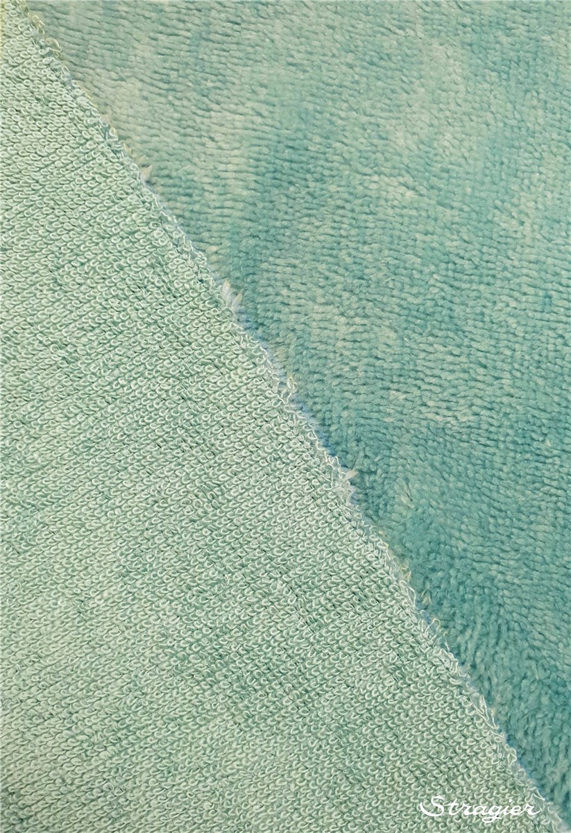 Eponge Velours - Coton & Bambou - uni - Vert bleu glacé