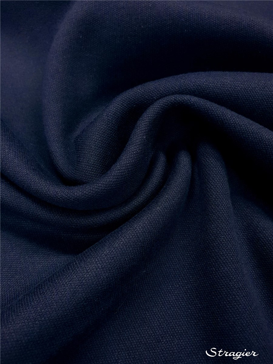 Knitted Fabric - Sweatshirt - extra quality - Plain - Indigo