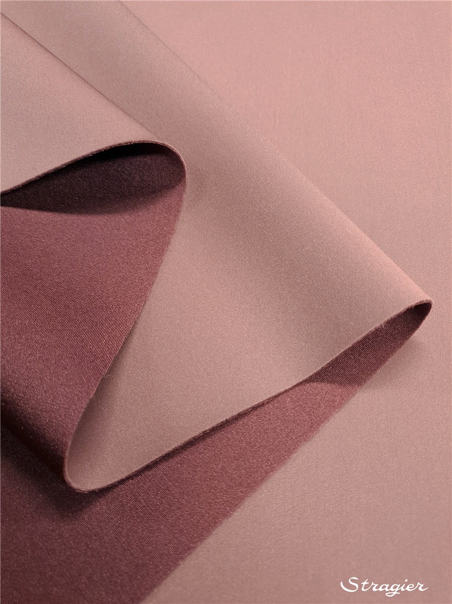 Double Stretch - Glossy - Neoprene type - uni double face - Rose givré-Tanin