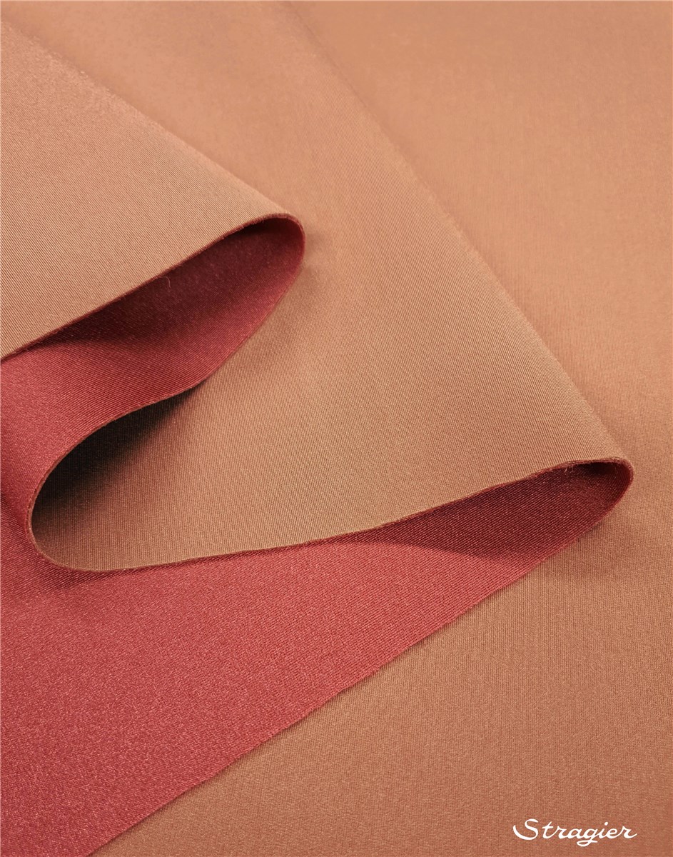 Double Stretch - Glossy - Neoprene type - uni double face - Rose cuivré-Blush