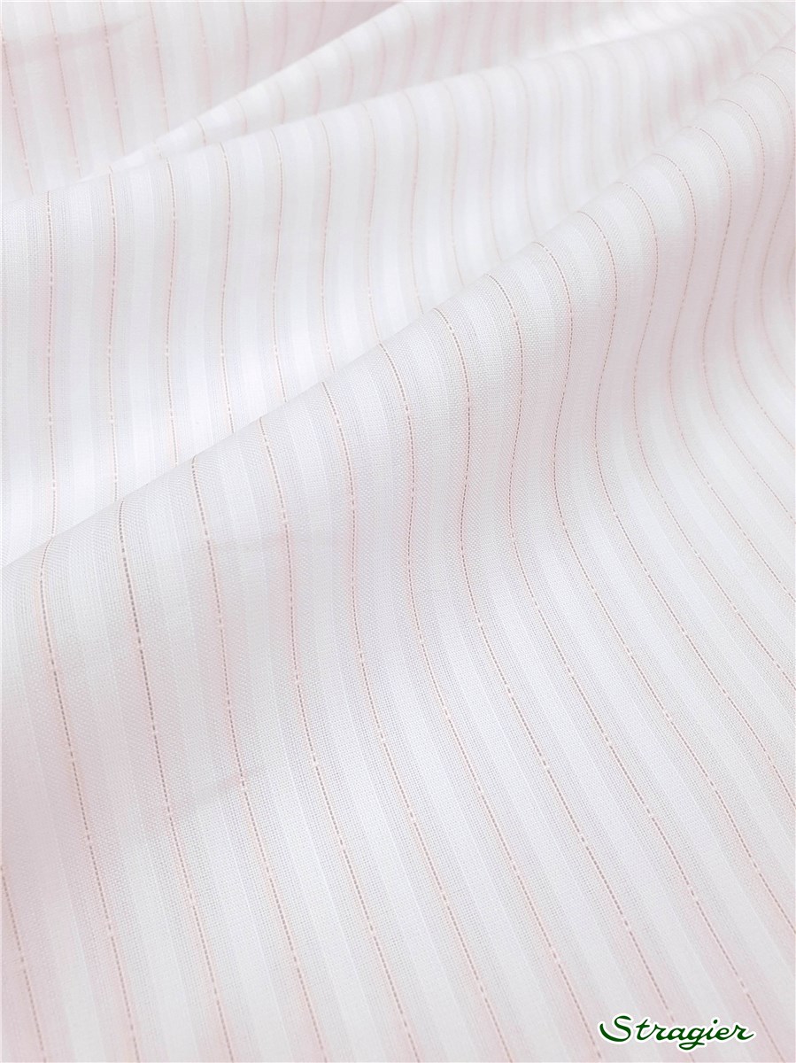Cotton Batiste - fines rayures - Gris perle-rose