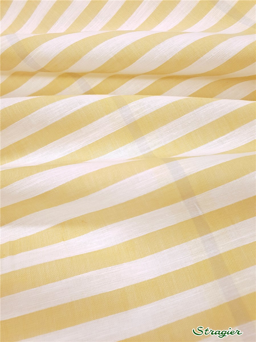 Coton souple - Rayures 10mm - Paille-Blanc 