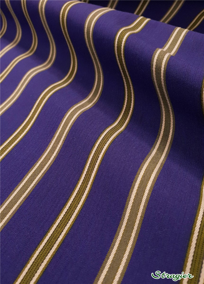 Swiss Cotton - Rayure filetée - Bleu Outremer