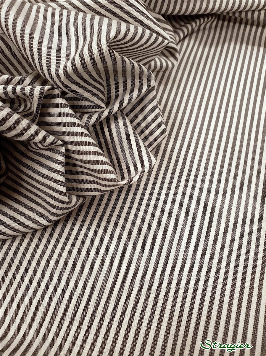 Popeline - Rayures 2mm - Anthracite 