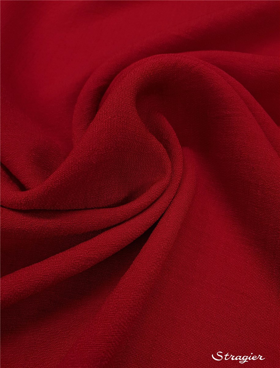 Batiste Microfibres - souple - uni - Rouge Cerise 
