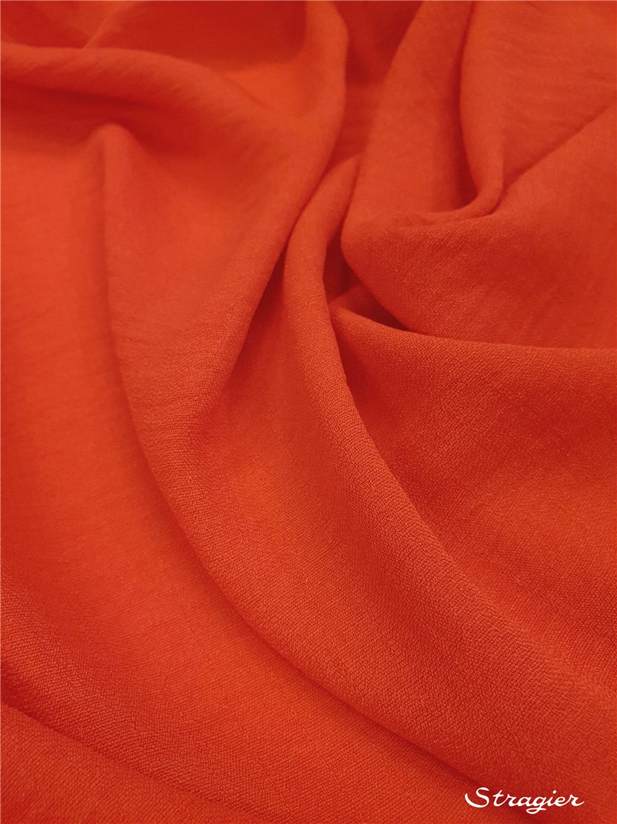 Polyester Batiste - smooth - uni - Orange Corail