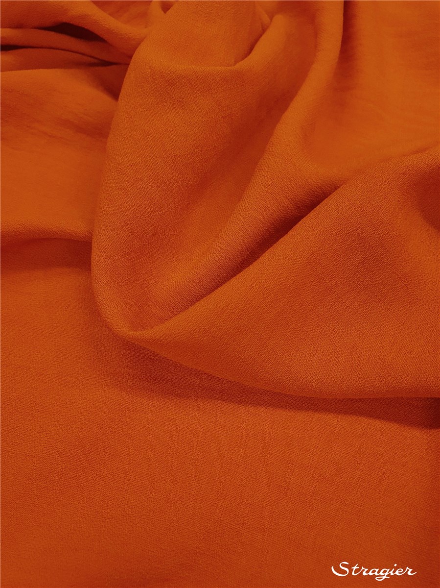 Polyester Batiste - smooth - uni - Orange Sienne