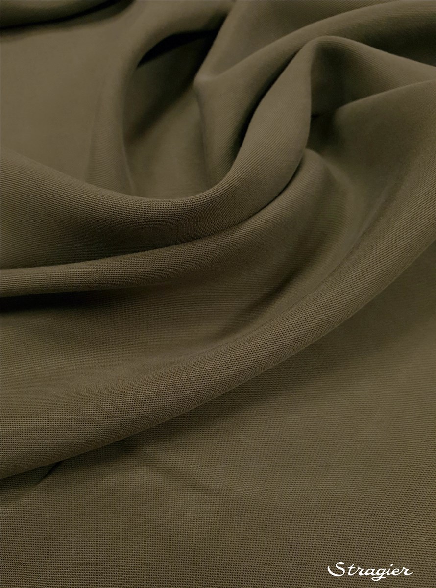Twill Tencel - uni - Gris Kaki 
