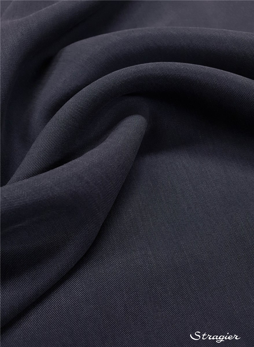 Twill Tencel - uni - Bleu Encre