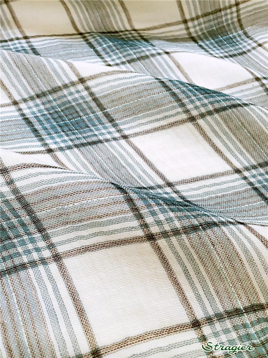 Cotton Gauze - Carreaux - Canard et Lurex