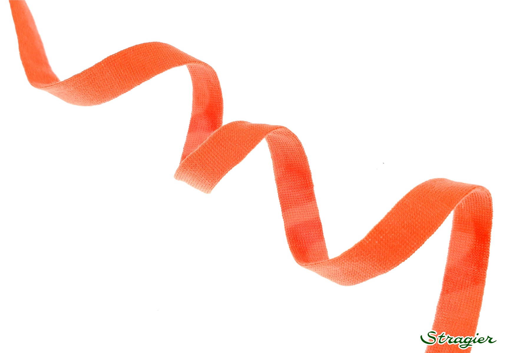 Pure Organic Cotton Tubular Braid - Plain - Orange Fluo - 10 mm
