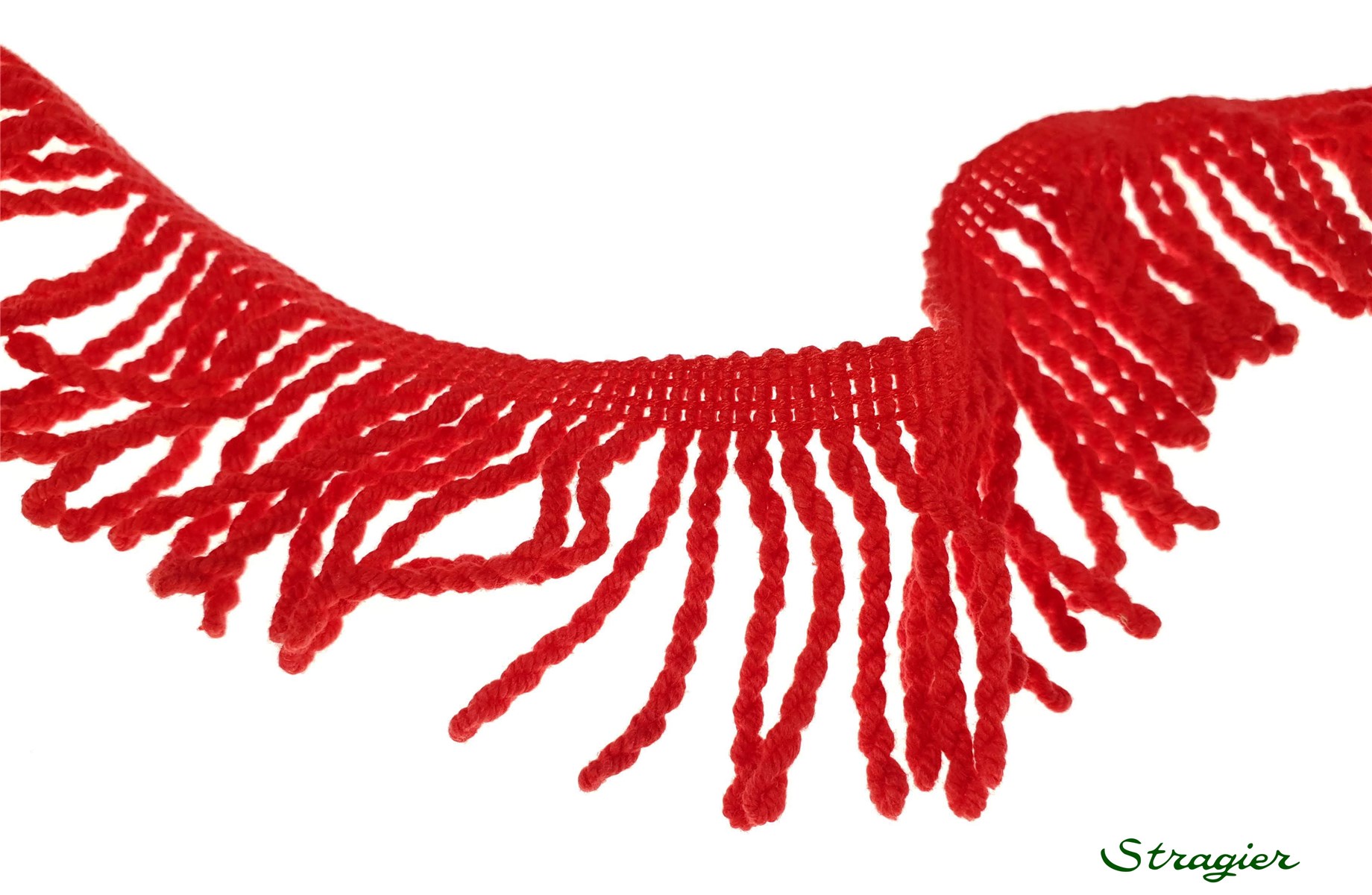 Frange de Coton - uni - Rouge Cerise - 50 mm