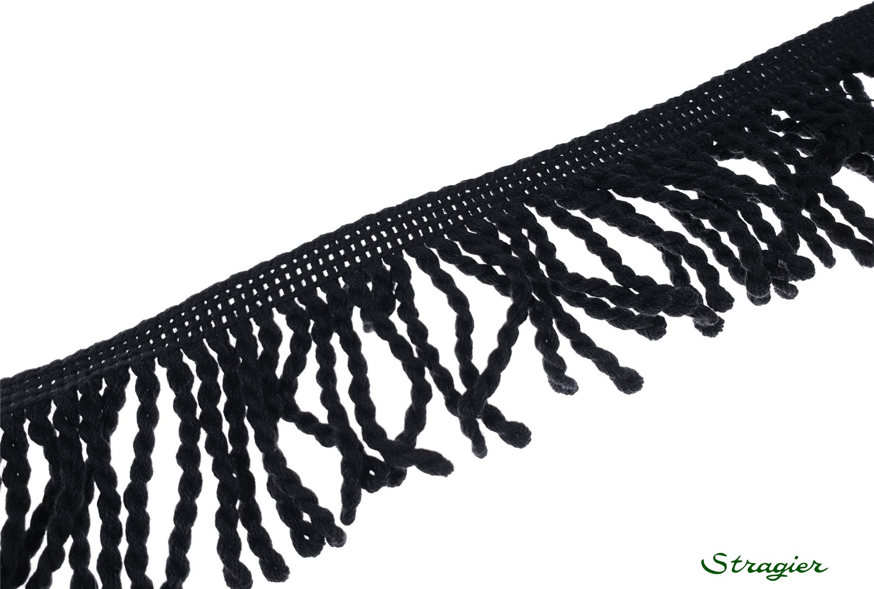 Frange de Coton - uni - Noir - 50 mm