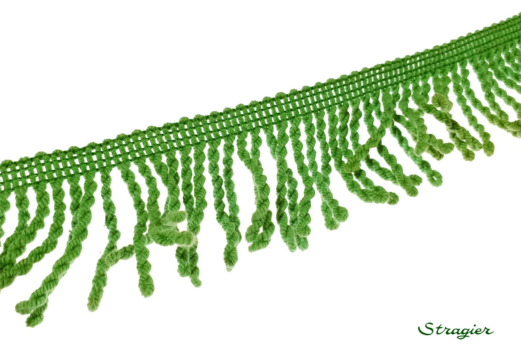 Frange de Coton - uni - Vert Prairie - 50 mm