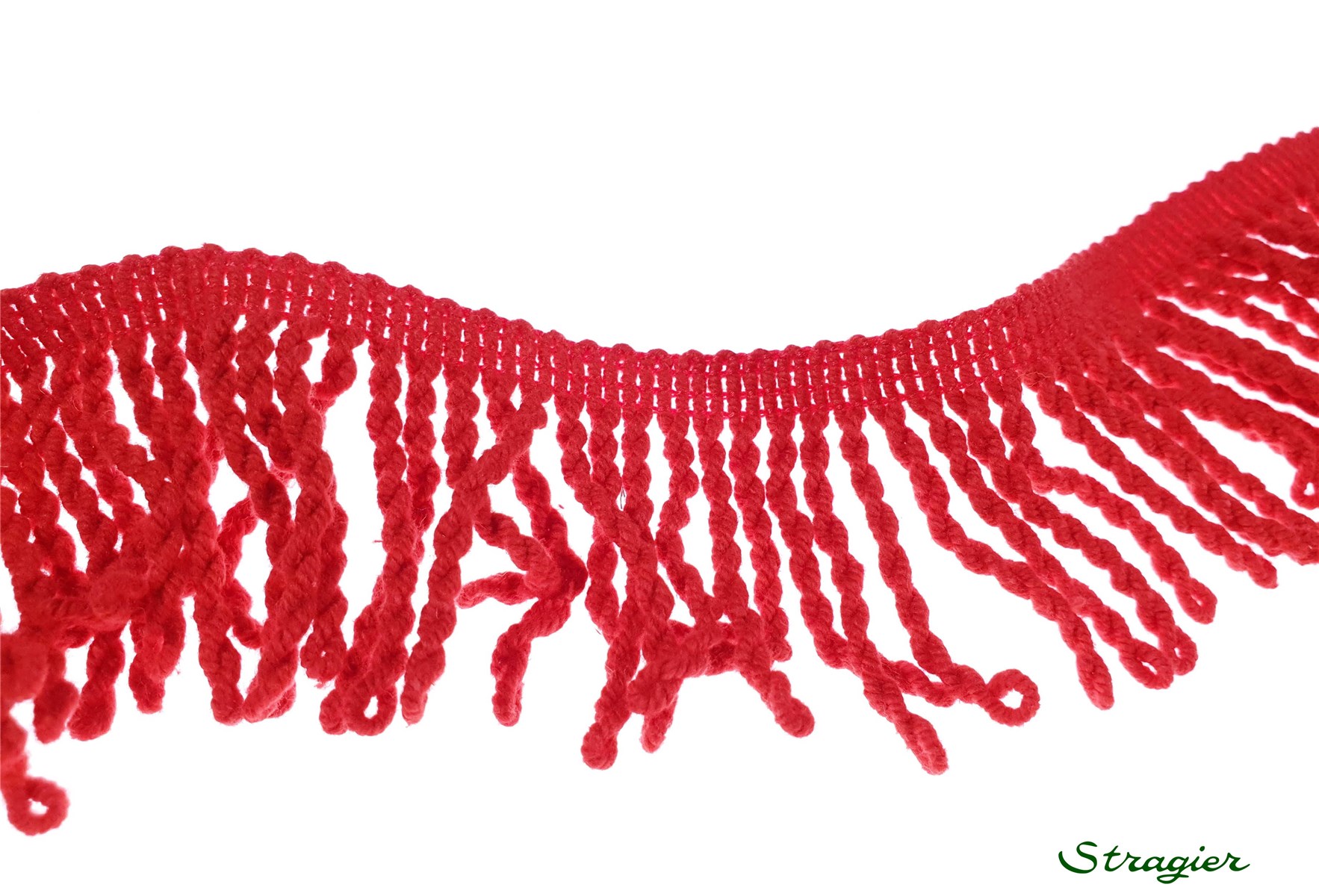 Frange de Coton - uni - Rouge Cerise 2 - 50 mm