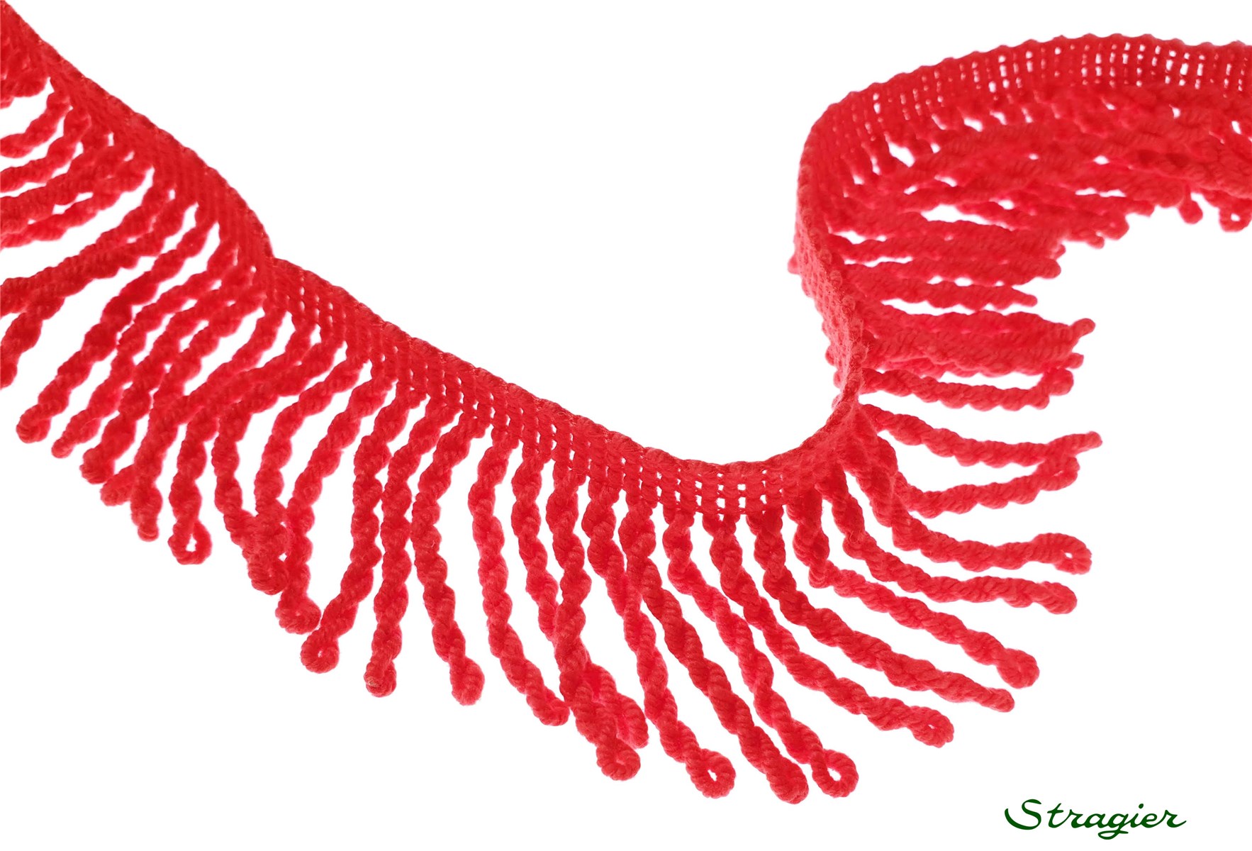 Frange de Coton - uni - Rouge Vermillon - 50 mm