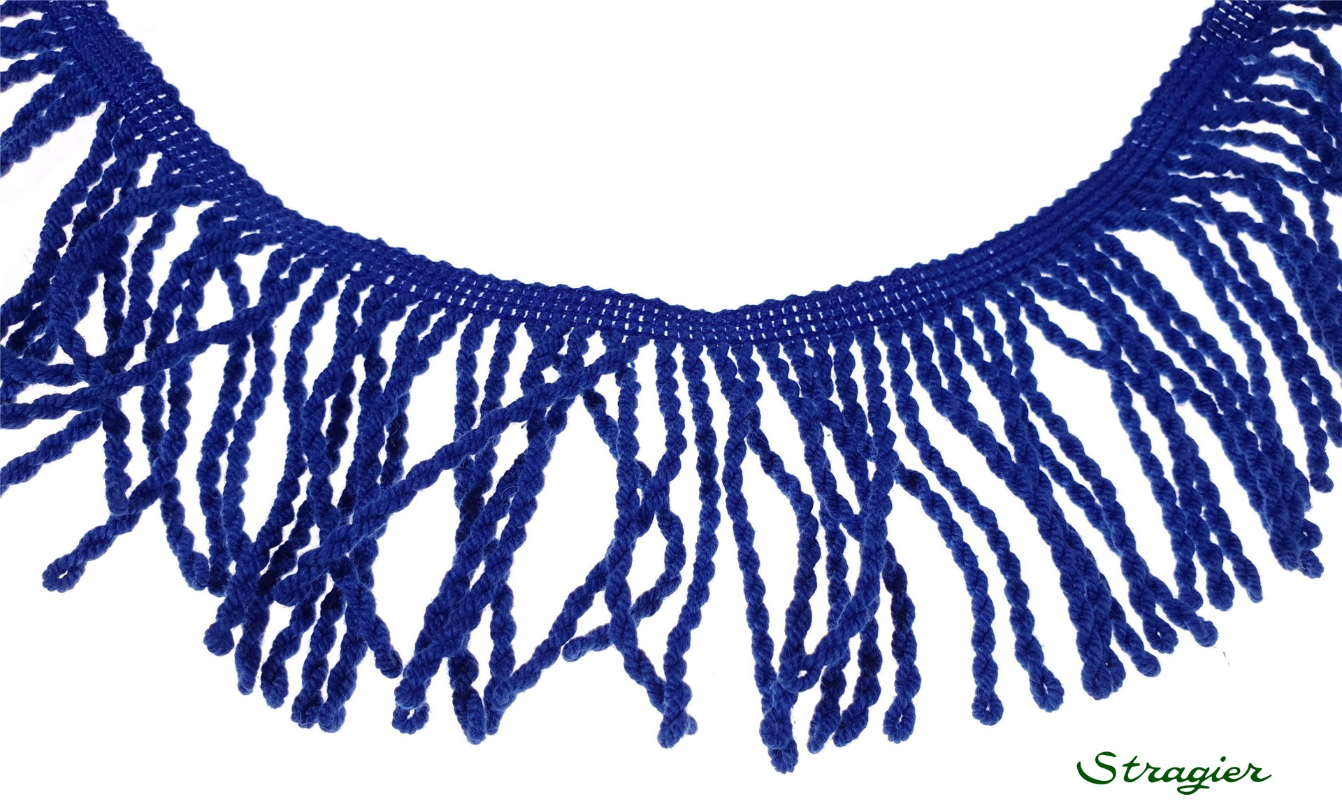 Cotton Fringe - uni - Bleu Cobalt 5 - 75 mm