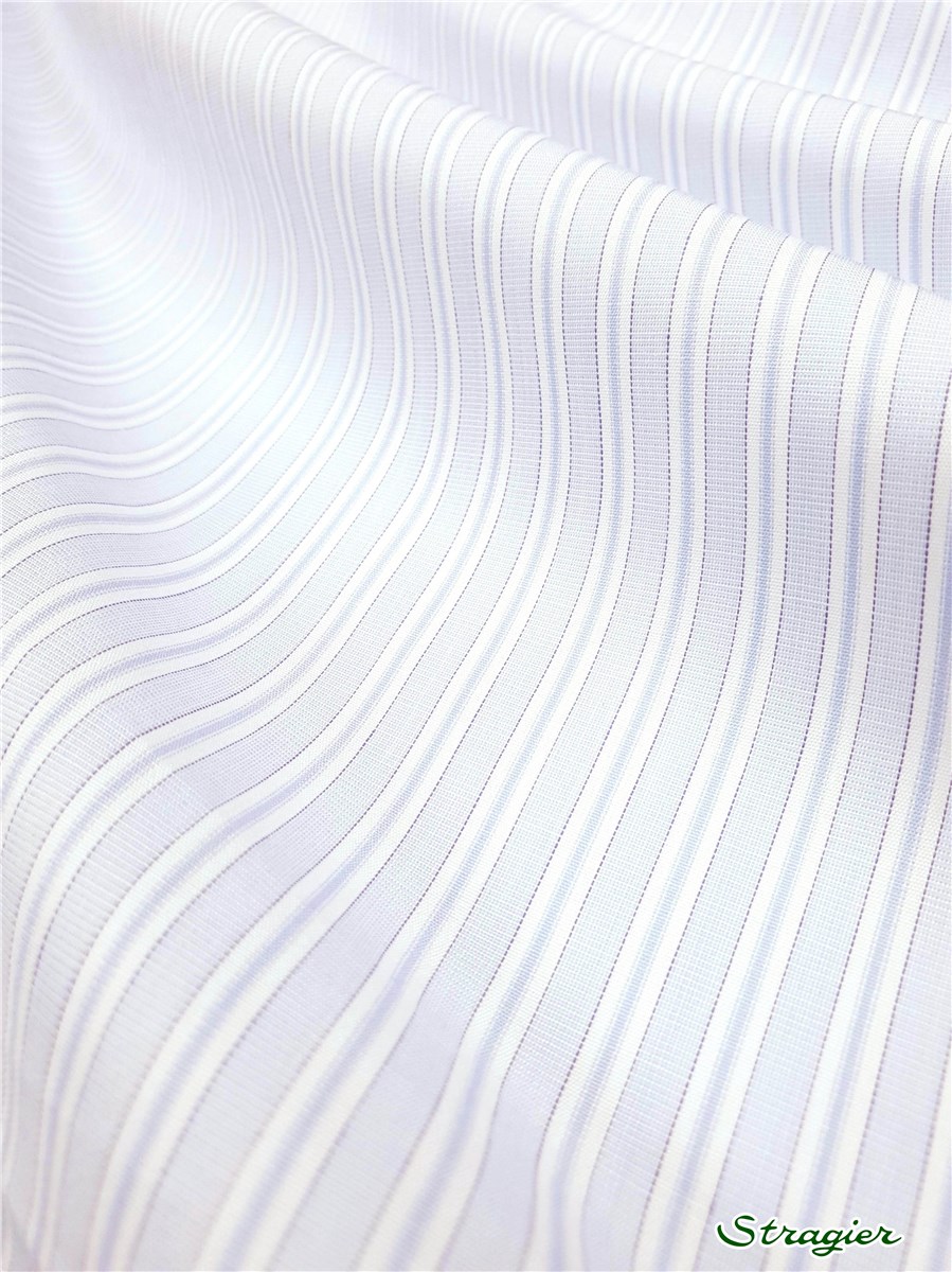 Coton Suisse - Rayures - Bleu Ciel 