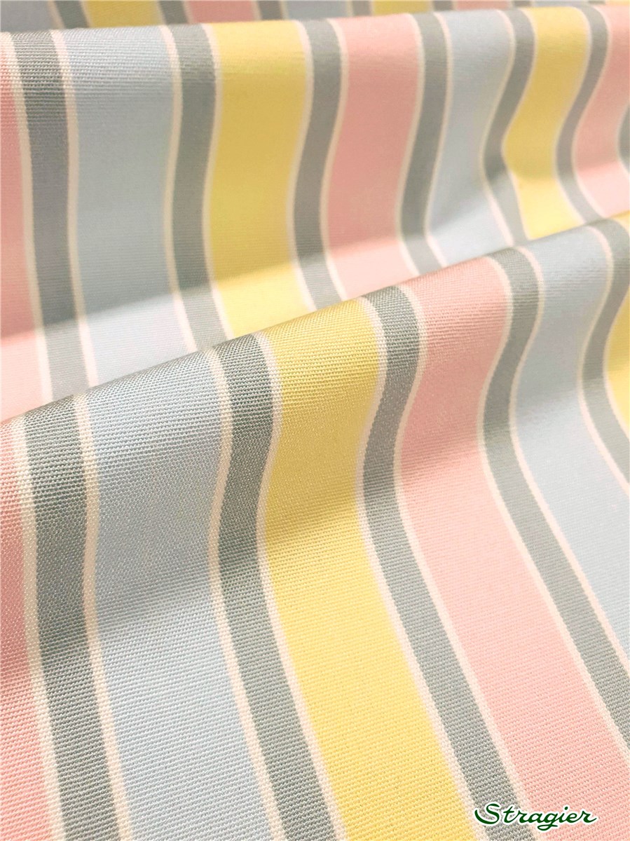 Tissu Soleil - Rayures - Pastel