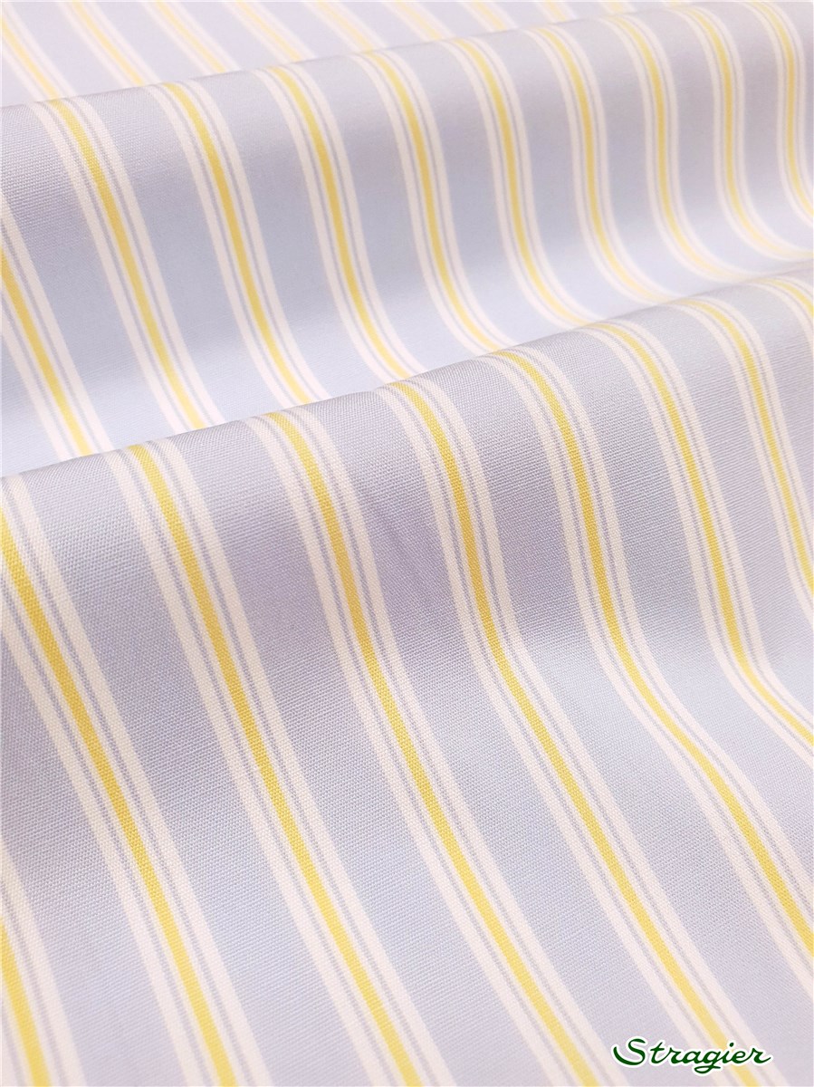 Swiss Cotton - Rayures - Bleu et Jaune