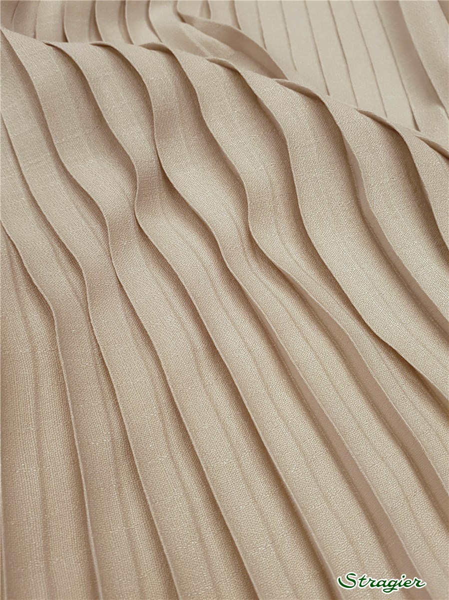 Box pleats - uni - Beige Naturel - 75 cm