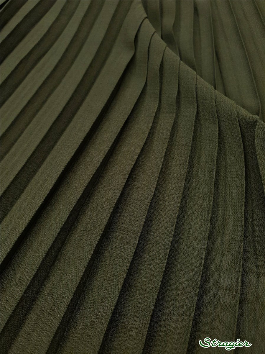 Box pleats - uni - Kaki - 75 cm