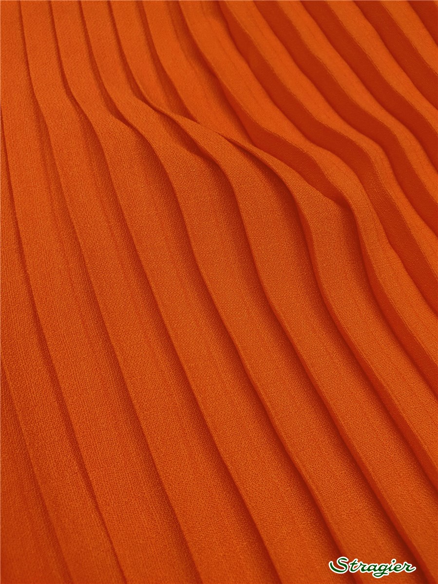 Box pleats - uni - Orange Sienne - 72 cm
