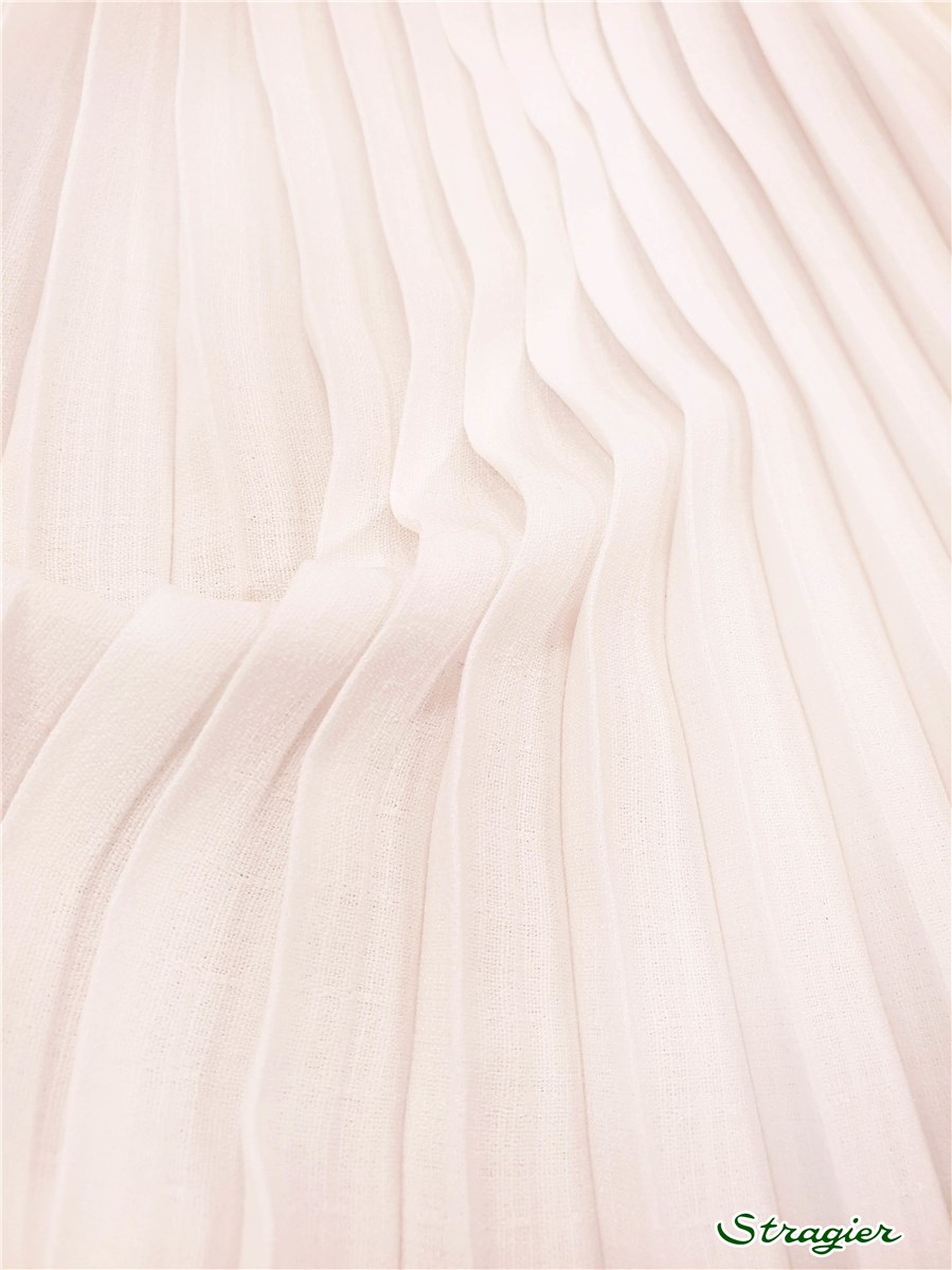 Panneau batiste plissée - uni - Ivoire - 72 cm