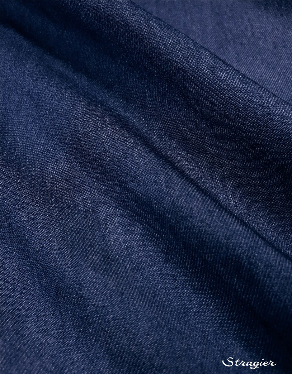 Jeans Tencel - souple - uni - Marine
