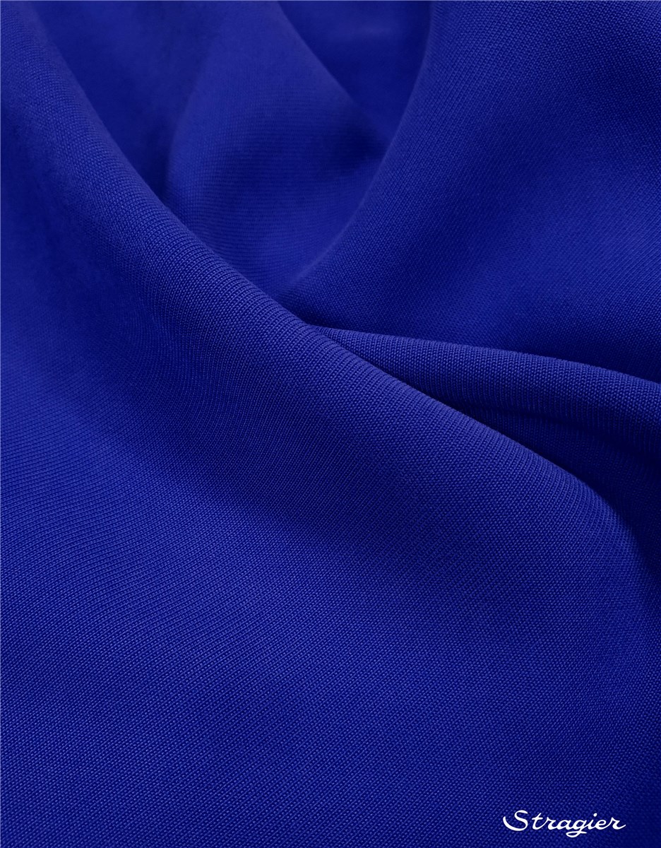 Twill Viscose lourd - Peau de Pêche - uni - Bleu Bic