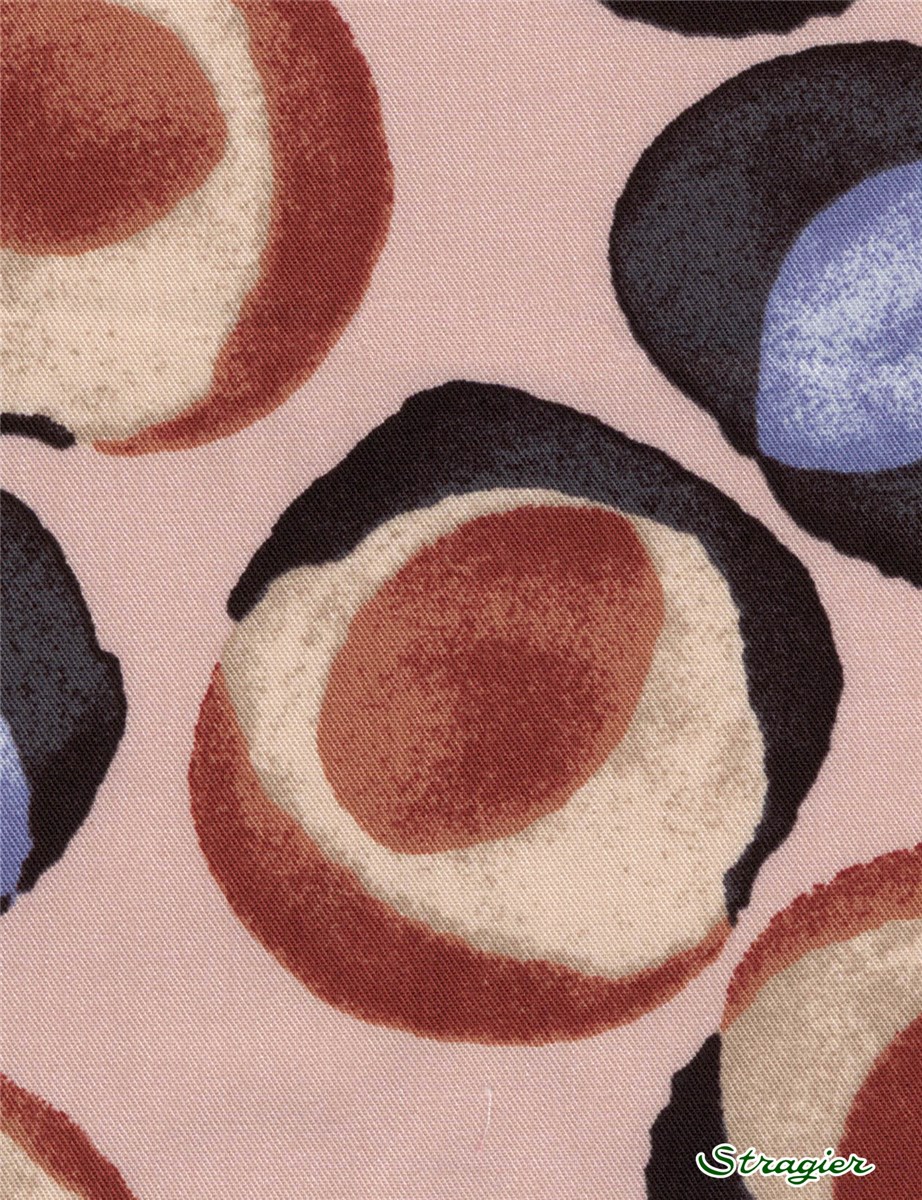 Twill - smooth - Viscose - Cailleux - Rose Poudré/Indigo