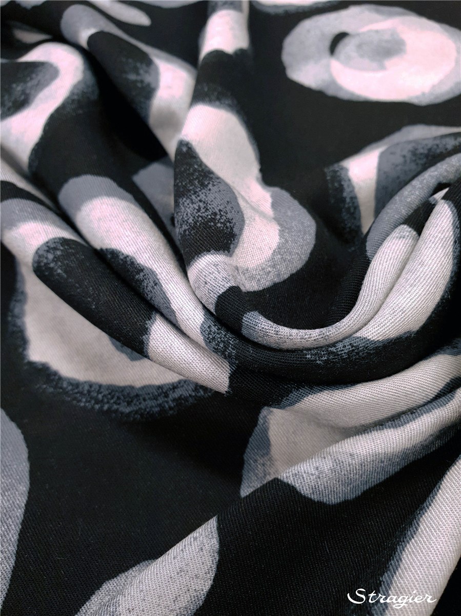 Twill - smooth - Viscose - Cailleux - Noir/Acier